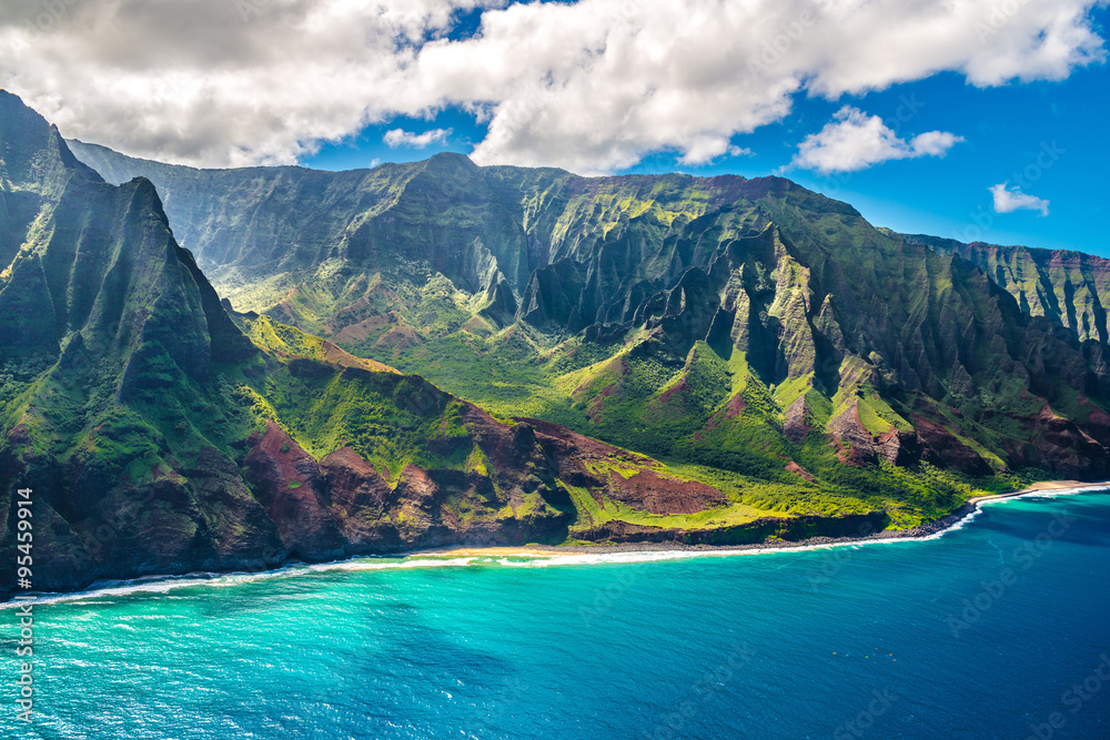 View on Na Pali Coast on Kauai island on Hawaii