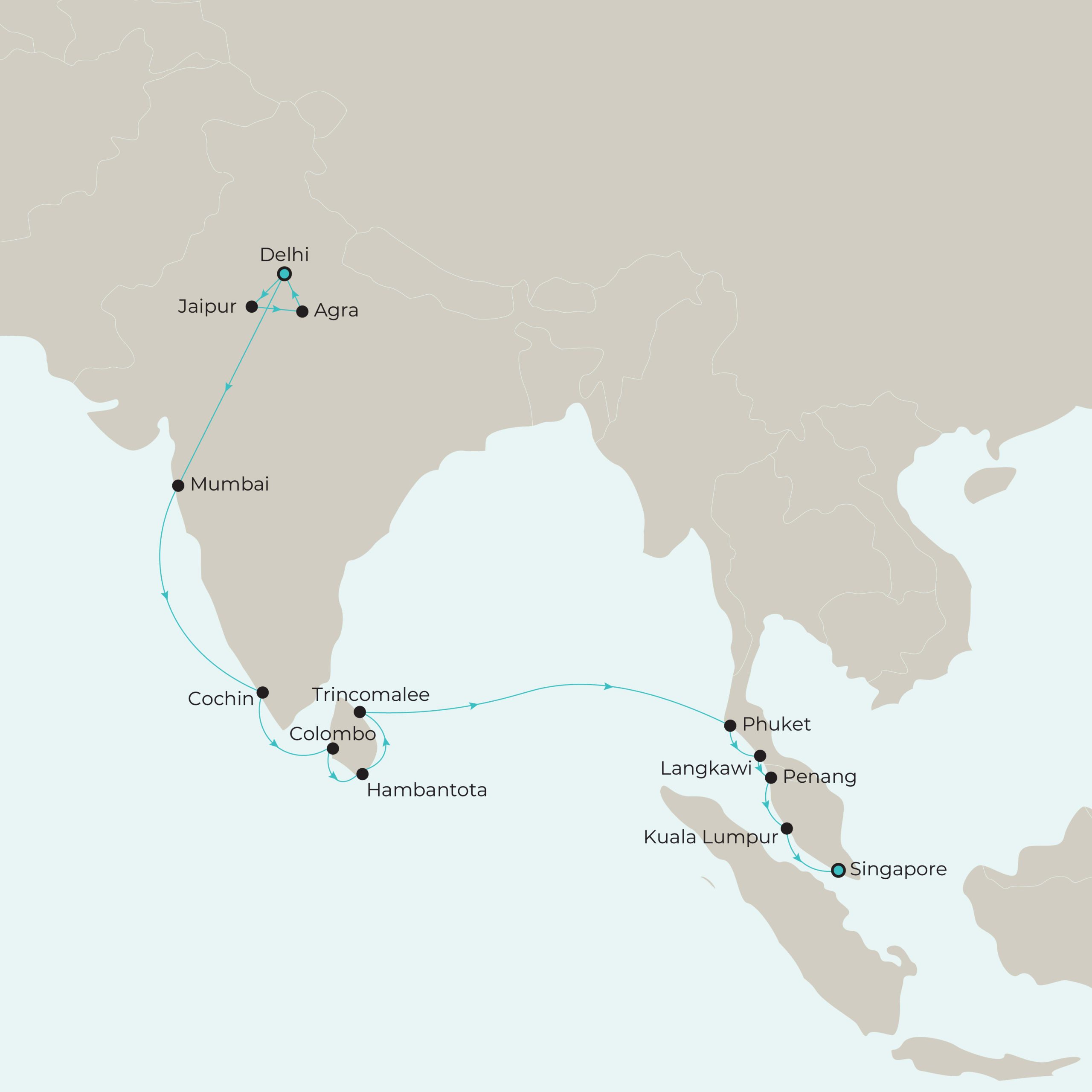Silver Triangle Map Ultra Luxury All-Inclusive Silversea Voyage & India’s Legendary Golden ...